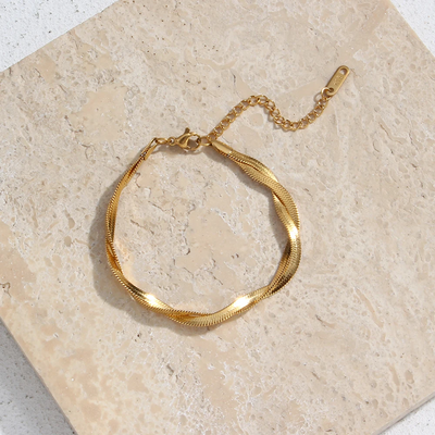 Twisted Herringbone Chain Bracelet