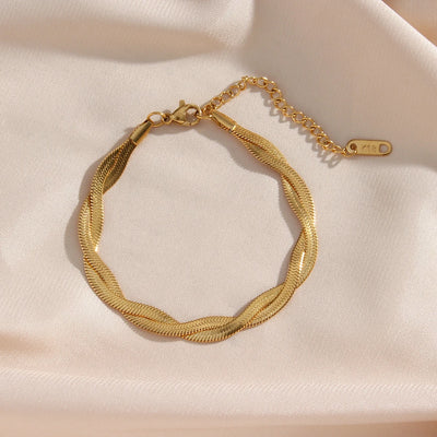 Twisted Herringbone Chain Bracelet