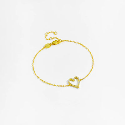 Heart Outline Chain Bracelet | S925