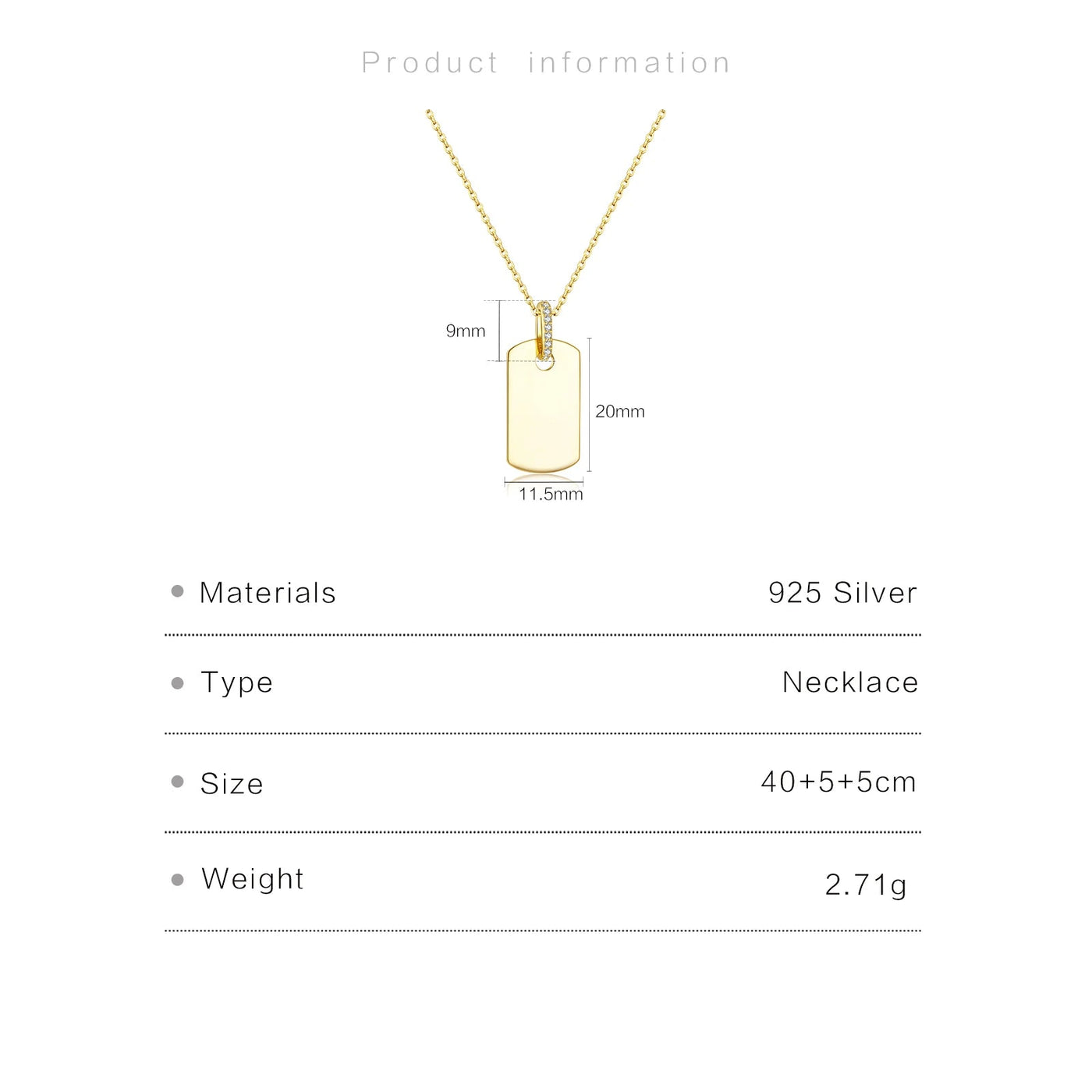 Tag Necklace | S925