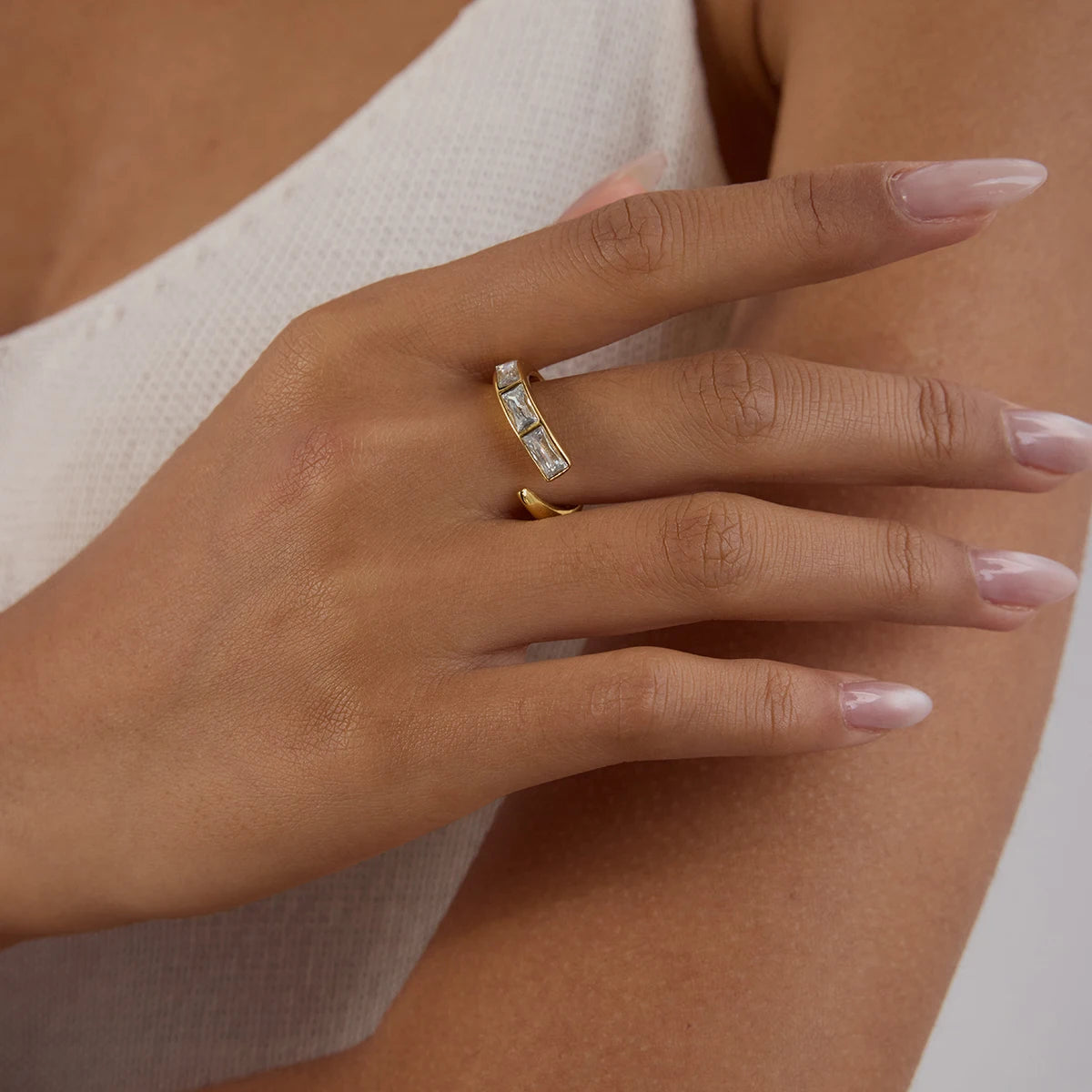 Trio Stone Ring (Adjustable)