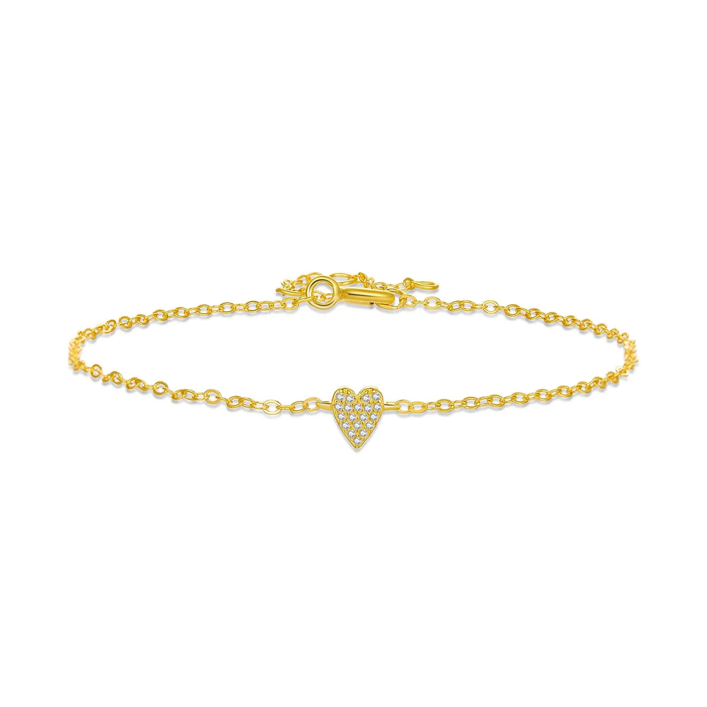 Pavé Heart Chain Bracelet | S925