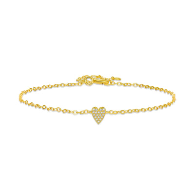 Pavé Heart Chain Bracelet | S925