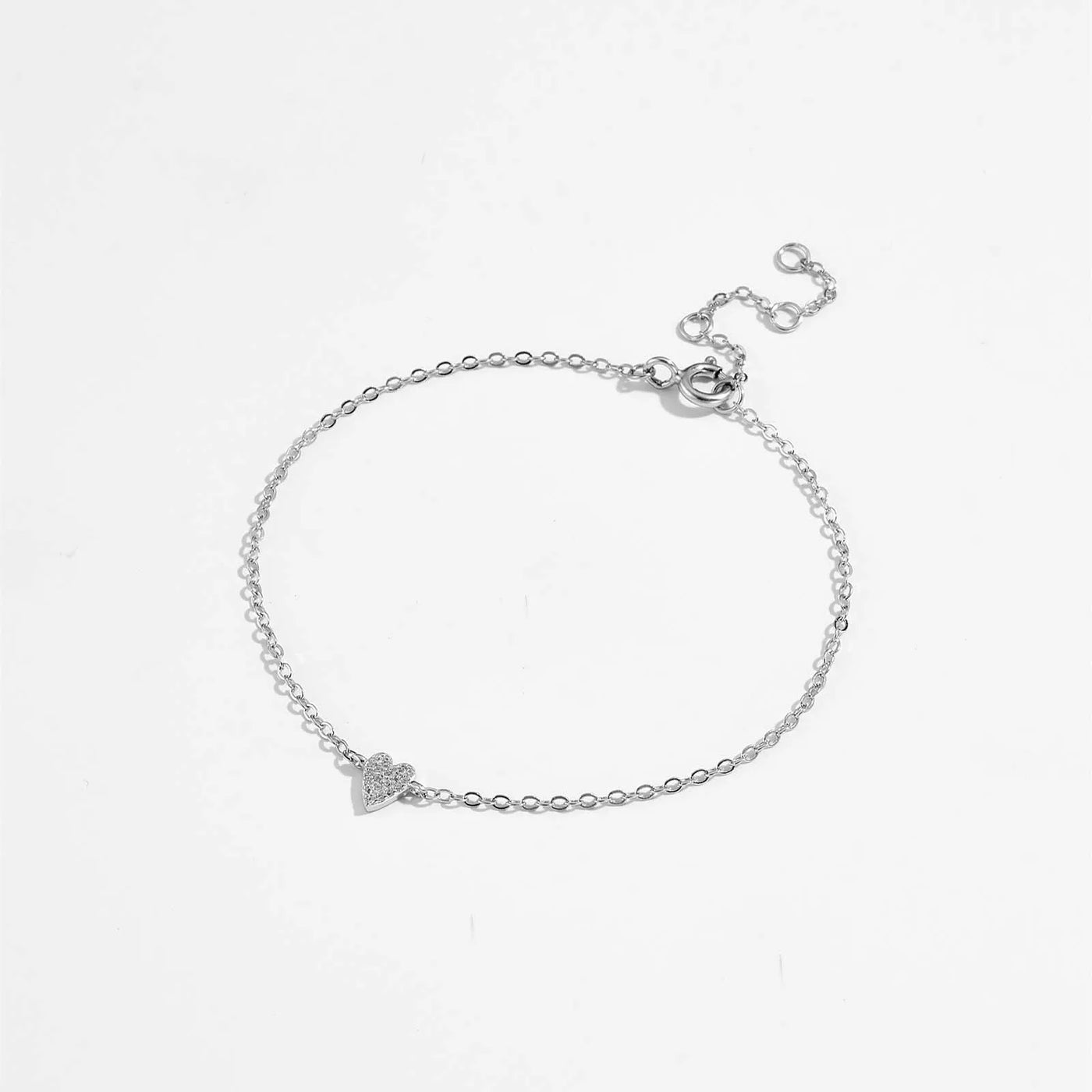 Pavé Heart Chain Bracelet | S925