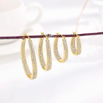 Crystal Pavé Hoop Earrings