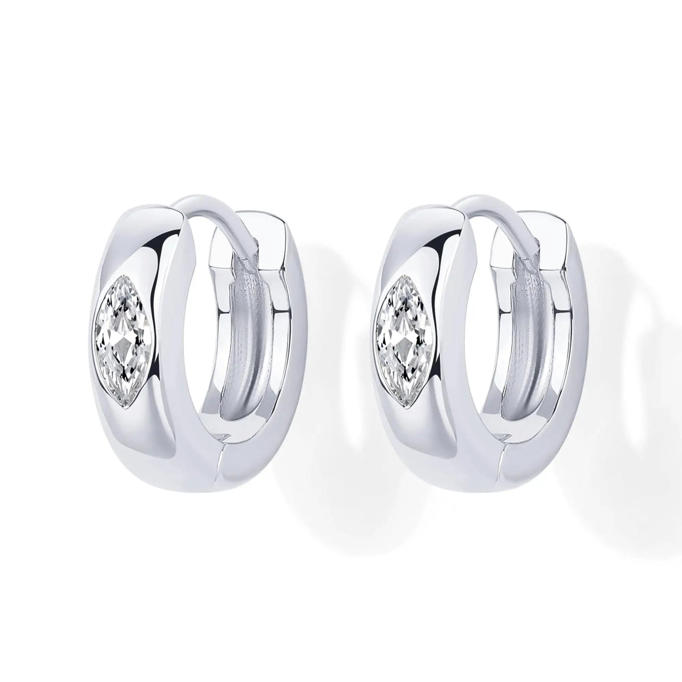 Marquise Crystal Huggie Hoop Earrings