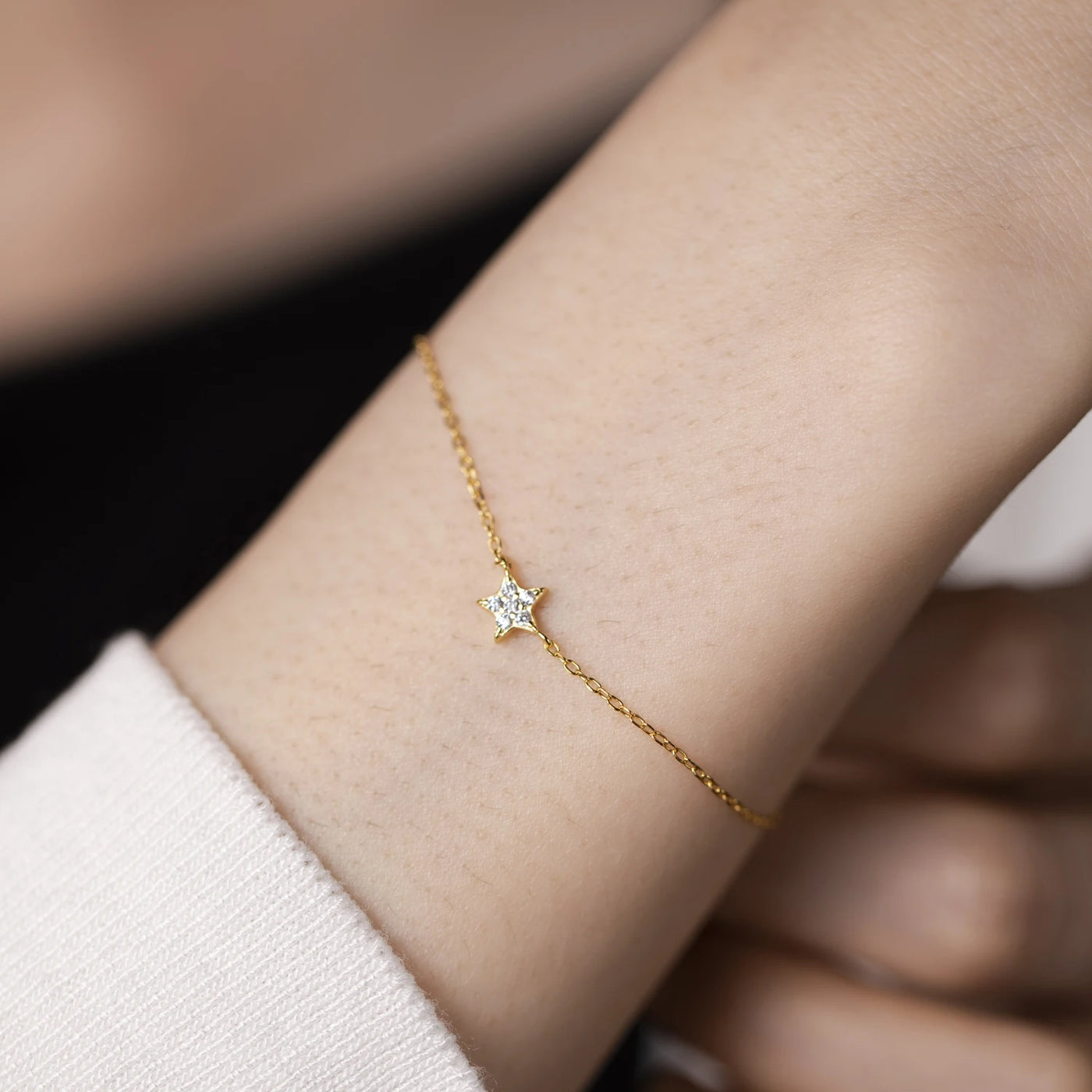 Star Beaded Chain Bracelet | S925