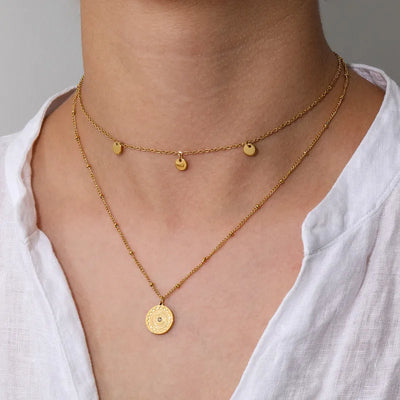 Double Layered Coin Necklace