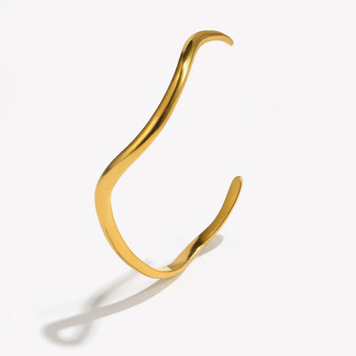 Curved Wave Cuff Bracelet