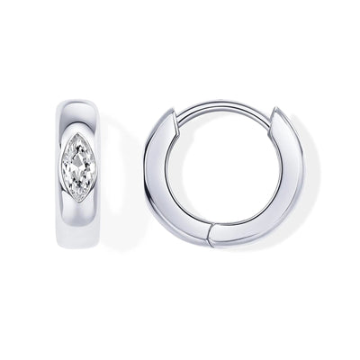 Marquise Crystal Huggie Hoop Earrings
