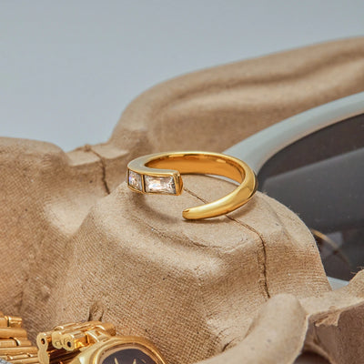 Trio Stone Ring (Adjustable)