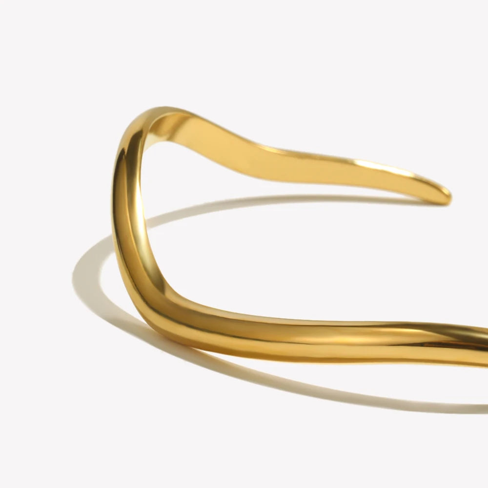 Curved Wave Cuff Bracelet