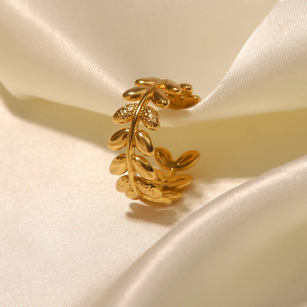 Leaf Band Ring (Adjustable)