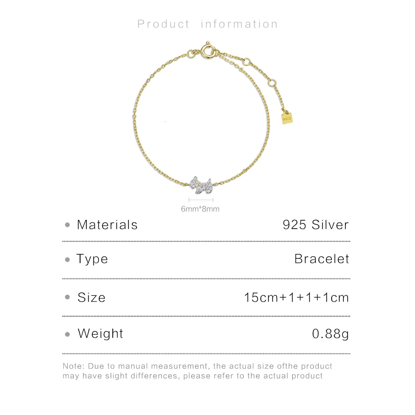 Dog Charm Chain Bracelet | S925