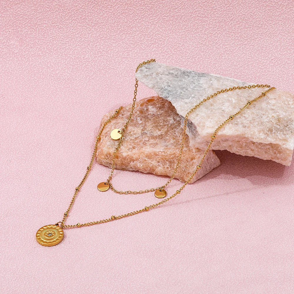 Double Layered Coin Necklace