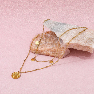 Double Layered Coin Necklace