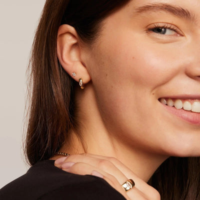 Marquise Crystal Huggie Hoop Earrings
