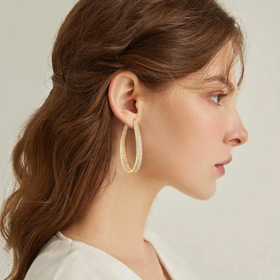 Crystal Pavé Hoop Earrings