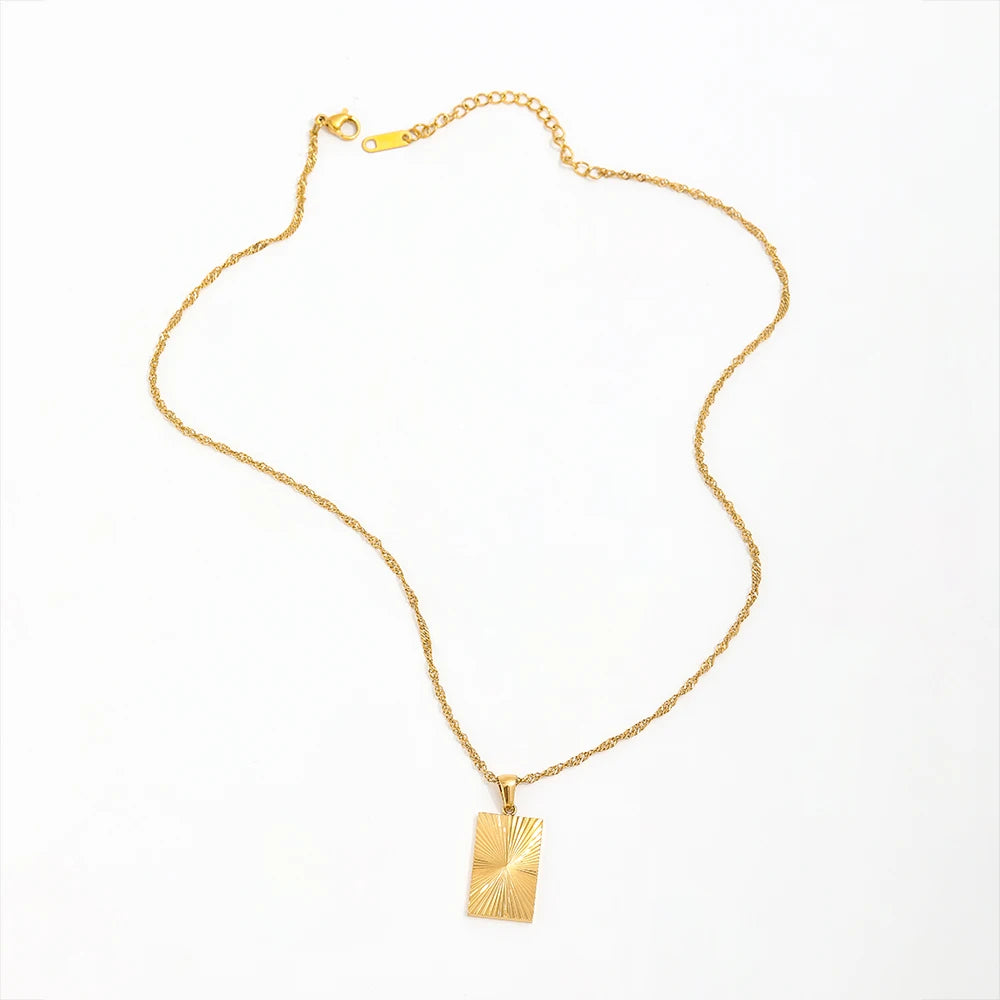 Rectangular Pendant Necklace