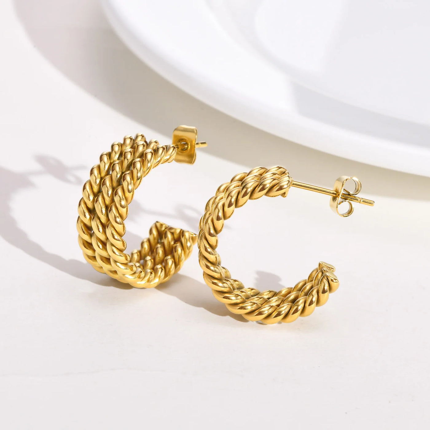 Chunky Rope Chain Hoop Earrings