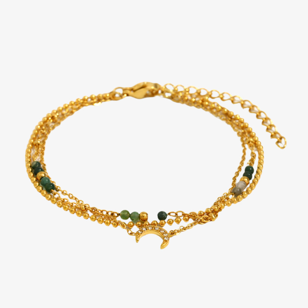 Colourful Stone Double Chain Bracelet