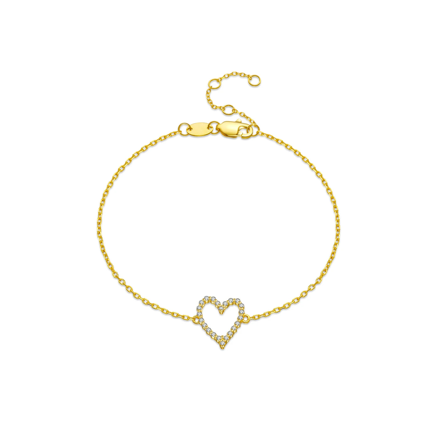 Heart Outline Chain Bracelet | S925