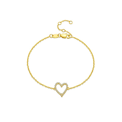 Heart Outline Chain Bracelet | S925