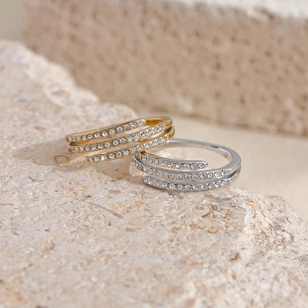 Double Band Zirconia Ring (Adjustable)