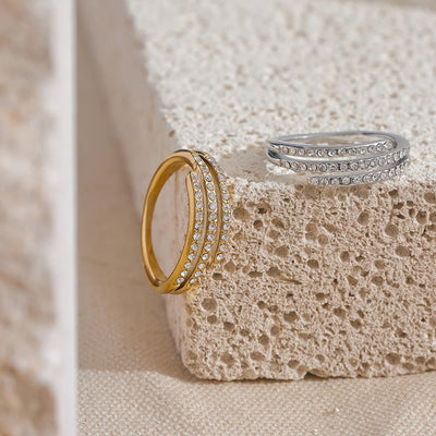 Double Band Zirconia Ring (Adjustable)