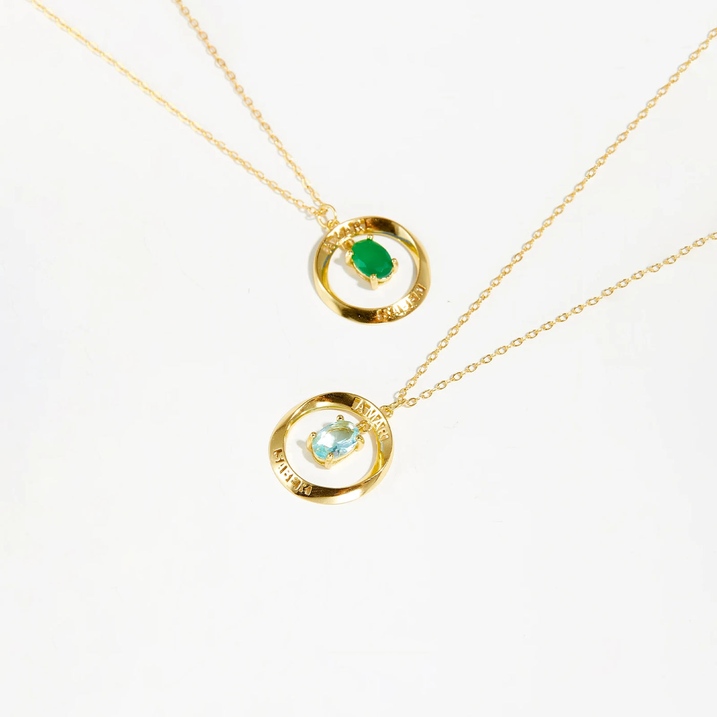 Emerald Circle Pendant Necklace | S925