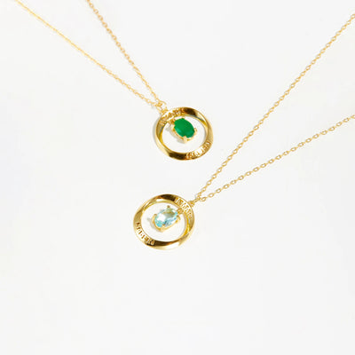 Emerald Circle Pendant Necklace | S925