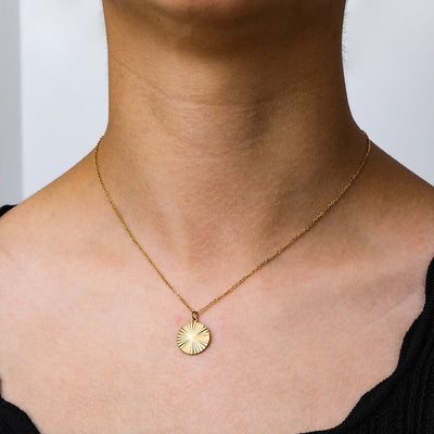 Radiant Disc Pendant Necklace