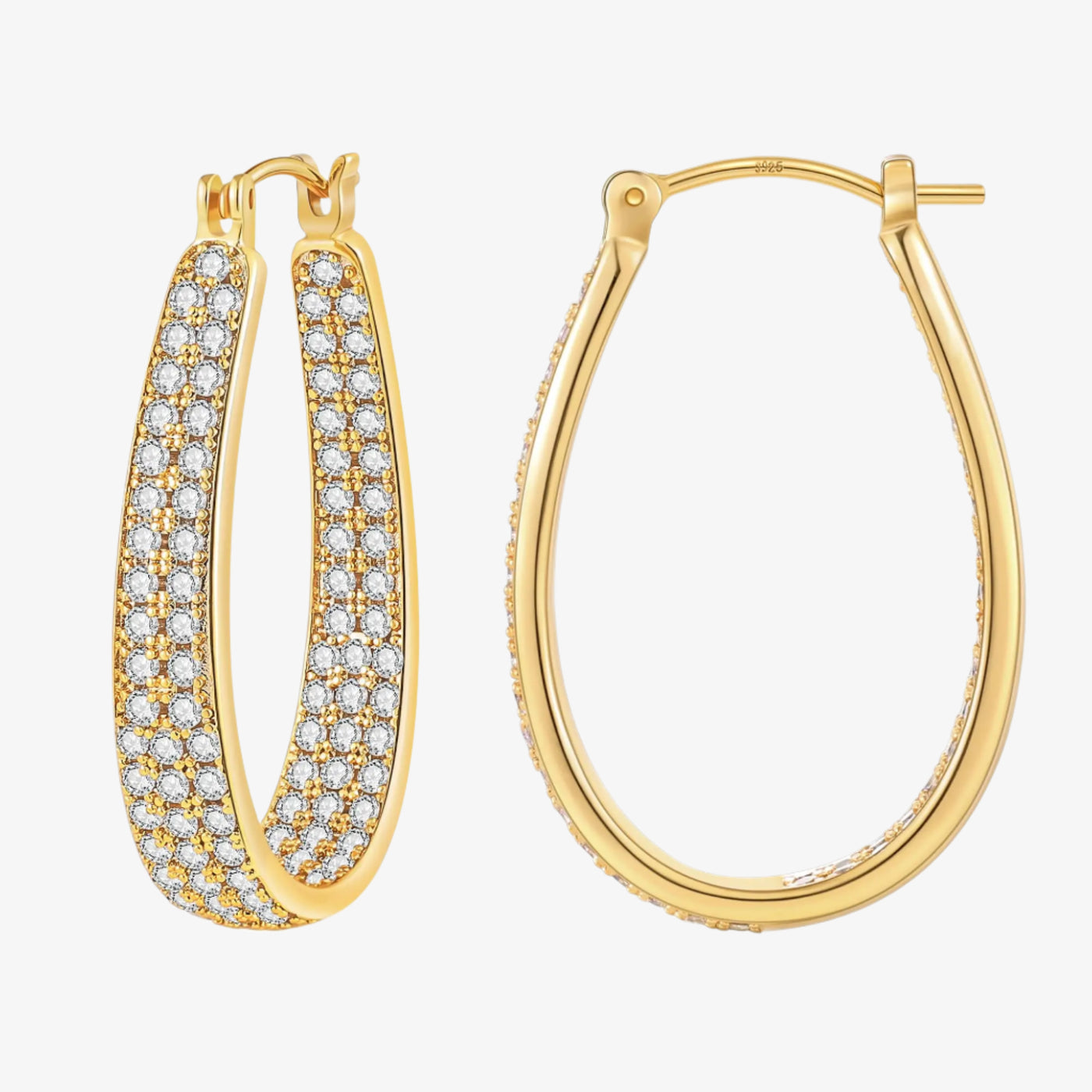 Crystal Pavé Hoop Earrings