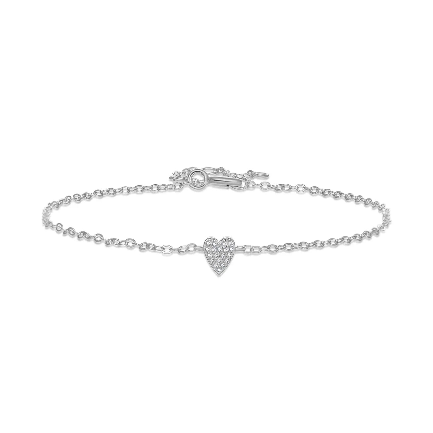 Pavé Heart Chain Bracelet | S925