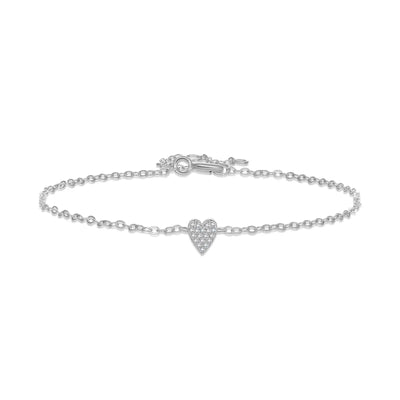 Pavé Heart Chain Bracelet | S925