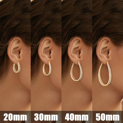 Crystal Pavé Hoop Earrings