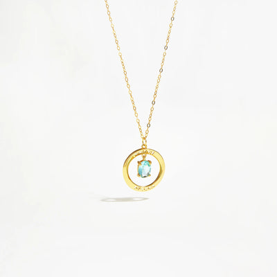 Emerald Circle Pendant Necklace | S925