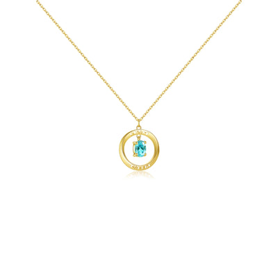 Emerald Circle Pendant Necklace | S925