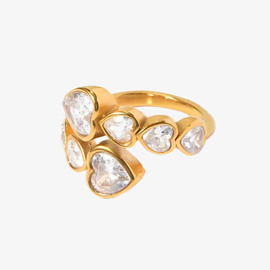 Heart Cluster Ring (Adjustable)