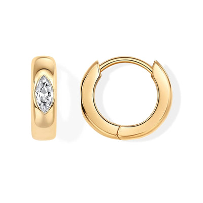 Marquise Crystal Huggie Hoop Earrings