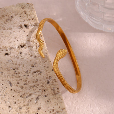 Textured Snake Cuff Bracelet