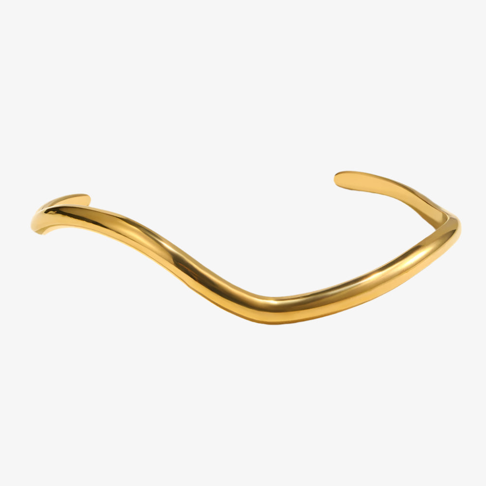 Curved Wave Cuff Bracelet