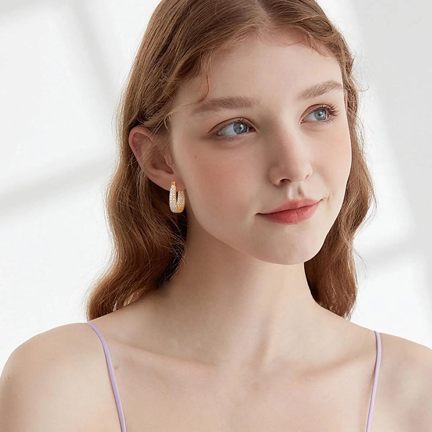 Crystal Pavé Hoop Earrings