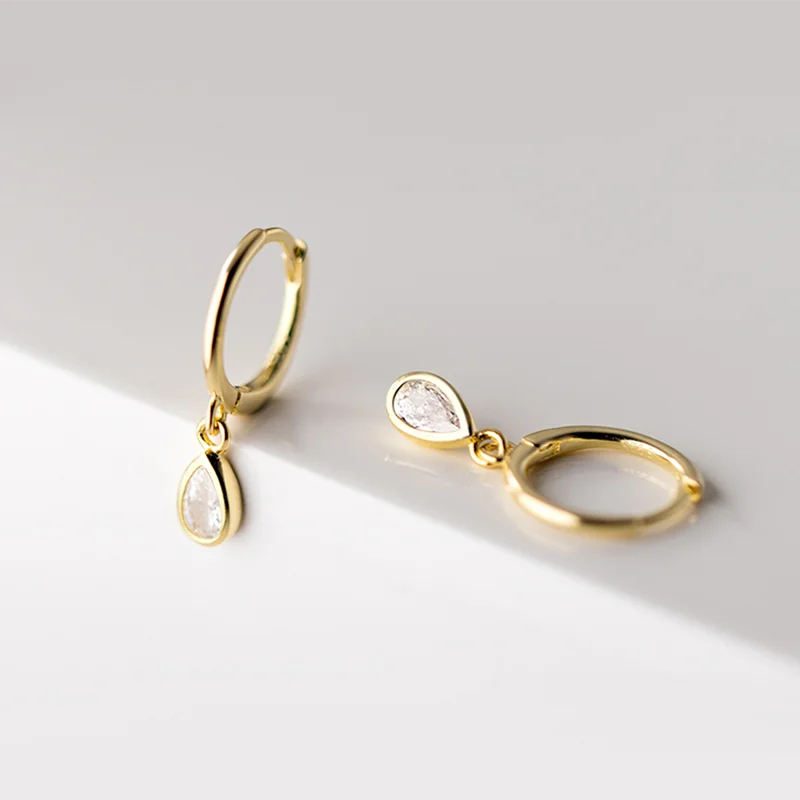 Teardrop Crystal Huggie Earrings | S925
