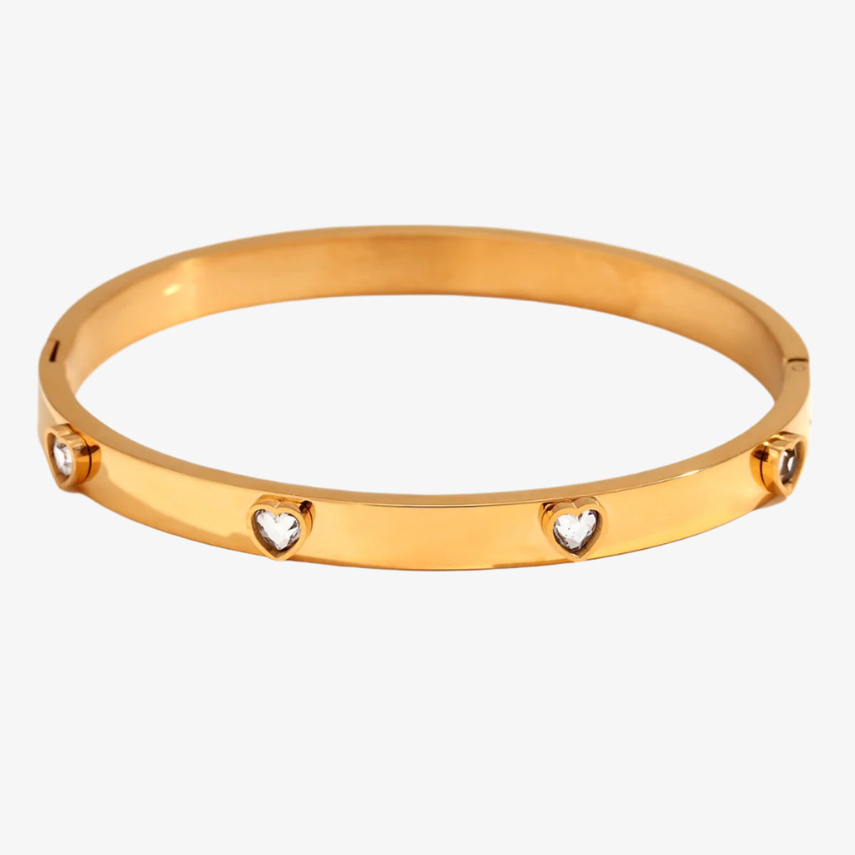Heart Studded Bangle Bracelet