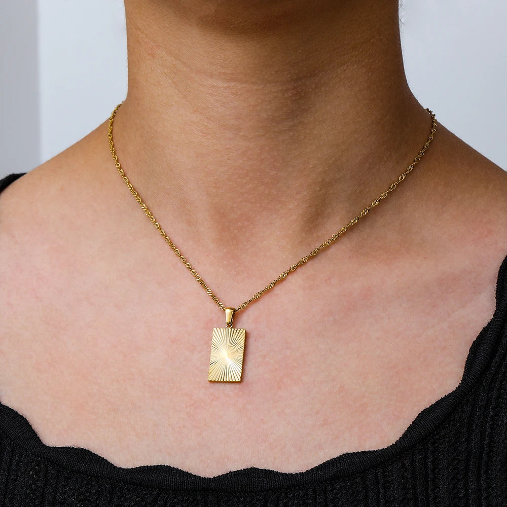 Rectangular Pendant Necklace