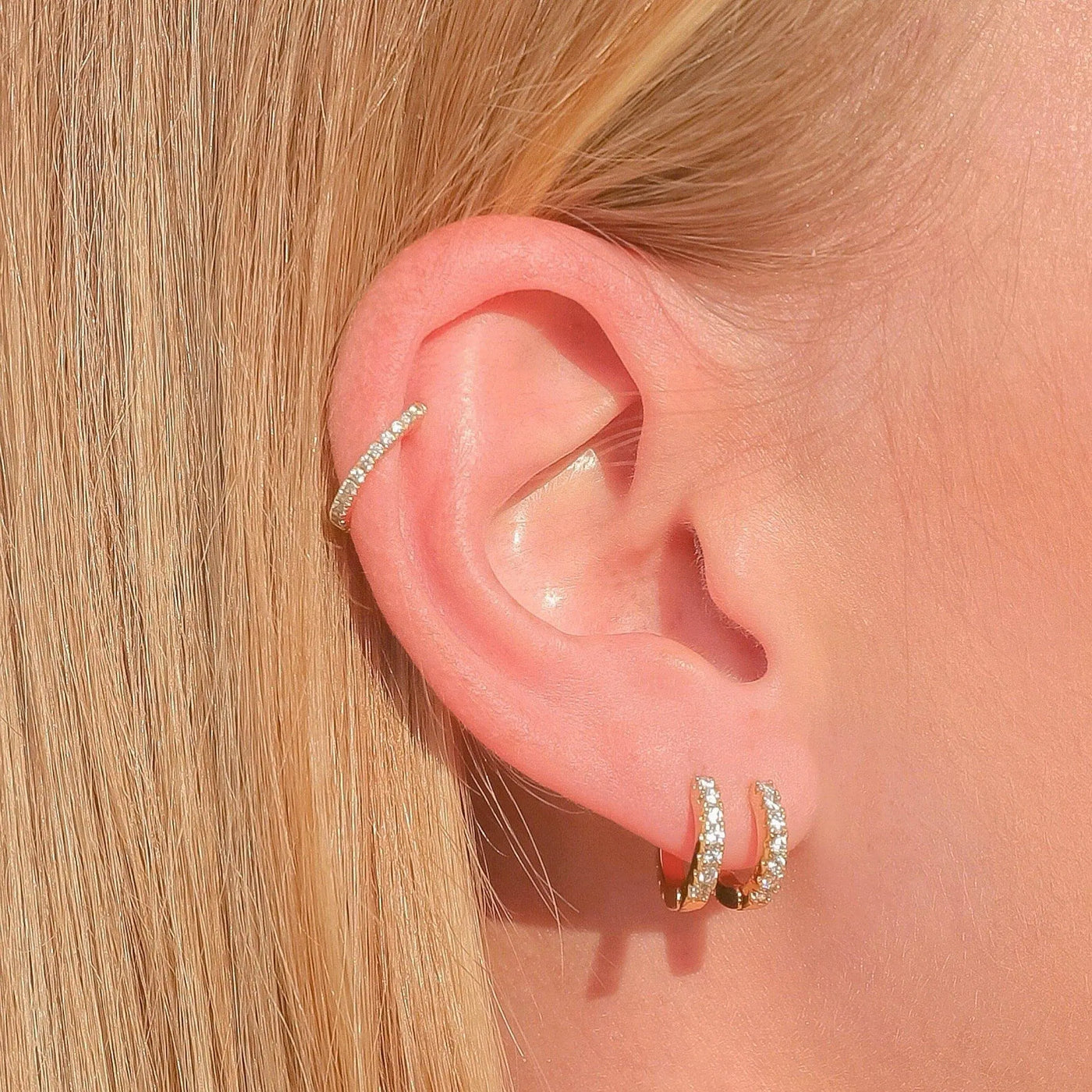 Sparkle Huggie Hoop Earrings