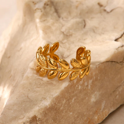 Leaf Band Ring (Adjustable)