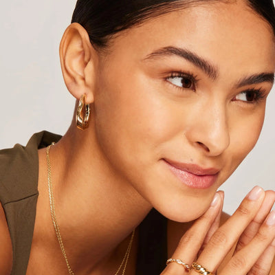 Twisted Ribbon Hoop Earrings | S925