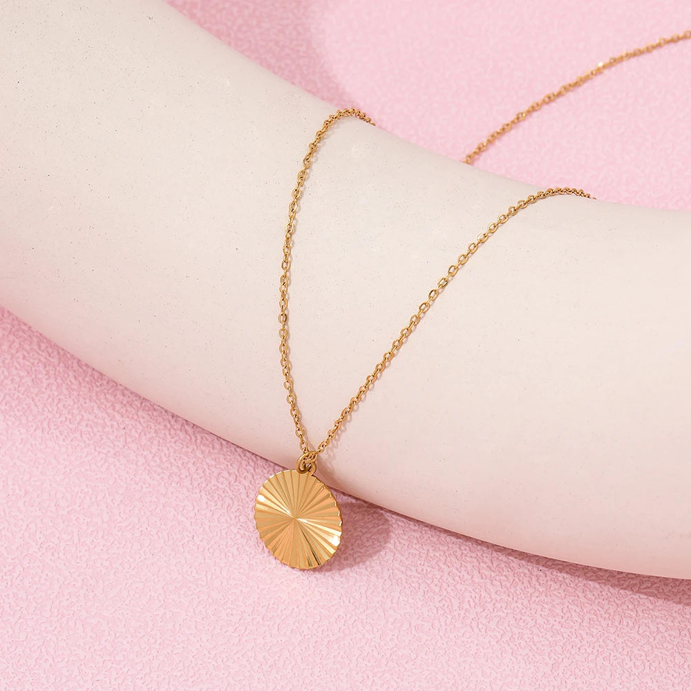 Radiant Disc Pendant Necklace